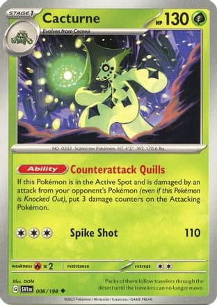 Cacturne - 006/198 — SV01: Scarlet & Violet Base Set Pokémon TCG card by DOM