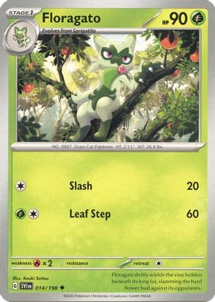 Floragato — SV01: Scarlet & Violet Base Set Pokémon TCG card by nagimiso