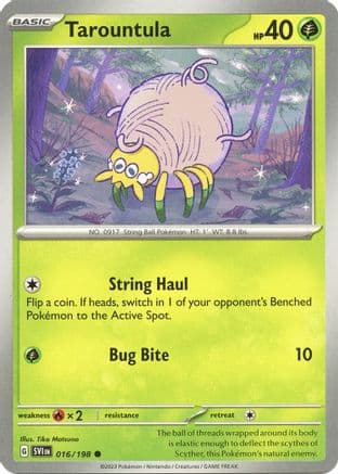 Tarountula - 016/198 — SV01: Scarlet & Violet Base Set Pokémon TCG card by Tika Matsuno