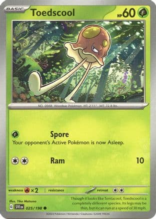 Toedscool - 025/198 — SV01: Scarlet & Violet Base Set Pokémon TCG card by Tika Matsuno