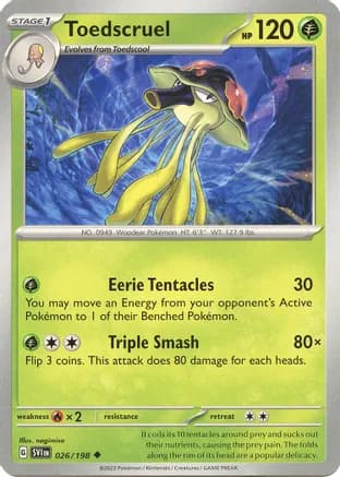 Toedscruel — SV01: Scarlet & Violet Base Set Pokémon TCG card by nagimiso