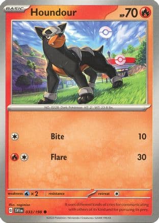 Houndour - 033/198 — SV01: Scarlet & Violet Base Set Pokémon TCG card by nagimiso