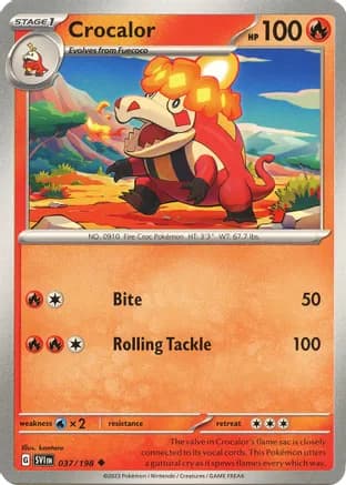 Crocalor — SV01: Scarlet & Violet Base Set Pokémon TCG card by kantaro