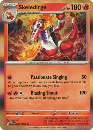 Skeledirge — SV01: Scarlet & Violet Base Set Pokémon TCG card by nagimiso