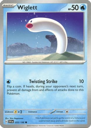 Wiglett - 055/198 — SV01: Scarlet & Violet Base Set Pokémon TCG card by Shin Nagasawa