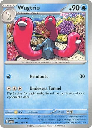 Wugtrio — SV01: Scarlet & Violet Base Set Pokémon TCG card by KIYOTAKA OSHIYAMA