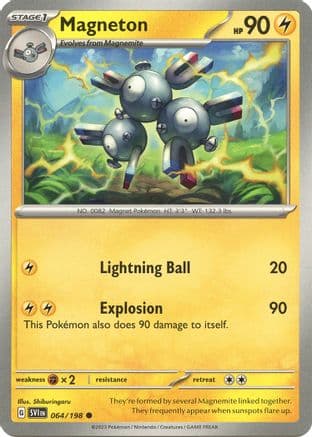 Magneton — SV01: Scarlet & Violet Base Set Pokémon TCG card by kurumitsu