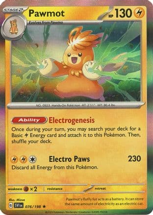 Pawmot - 076/198 — SV01: Scarlet & Violet Base Set Pokémon TCG card by Ken Sugimori