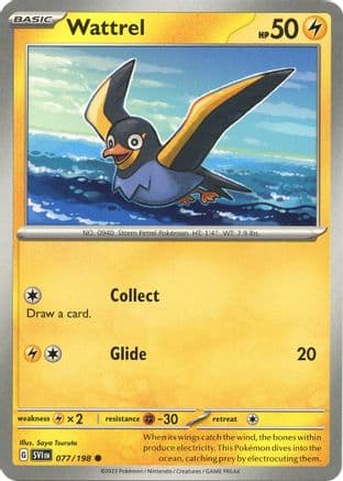 Wattrel - 077/198 — SV01: Scarlet & Violet Base Set Pokémon TCG card by Saya Tsuruta