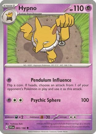 Hypno — SV01: Scarlet & Violet Base Set Pokémon TCG card by Toshinao Aoki