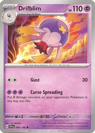Drifblim — SV01: Scarlet & Violet Base Set Pokémon TCG card by Yuu Nishida