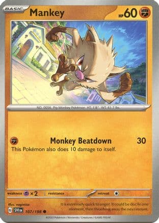 Mankey — SV01: Scarlet & Violet Base Set Pokémon TCG card by nagimiso