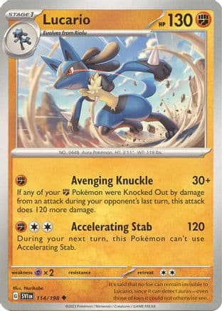 Lucario - 114/198 — SV01: Scarlet & Violet Base Set Pokémon TCG card by Nurikabe