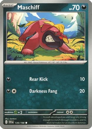 Maschiff - 135/198 — SV01: Scarlet & Violet Base Set Pokémon TCG card by kantaro