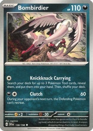 Bombirdier - 138/198 — SV01: Scarlet & Violet Base Set Pokémon TCG card by nagimiso