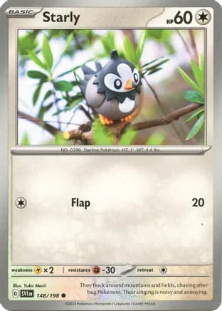 Starly - 148/198 — SV01: Scarlet & Violet Base Set Pokémon TCG card by Yuka Morii