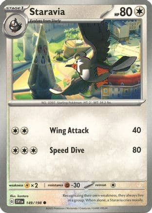Staravia — SV01: Scarlet & Violet Base Set Pokémon TCG card by kantaro