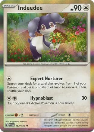 Indeedee — SV01: Scarlet & Violet Base Set Pokémon TCG card by Kagemaru Himeno