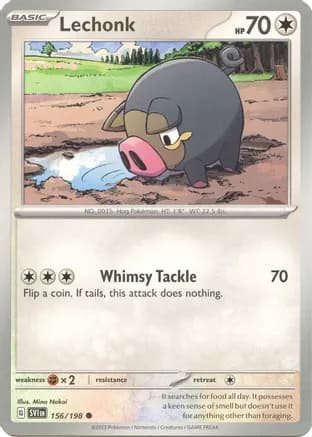 Lechonk - 156/198 — SV01: Scarlet & Violet Base Set Pokémon TCG card by Mina Nakai