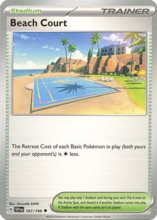 Beach Court — SV01: Scarlet & Violet Base Set Pokémon TCG card by Oswaldo KATO