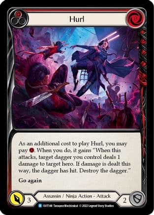 Hurl (Red) — Outsiders Flesh and Blood card by Tanapon Wachirakul