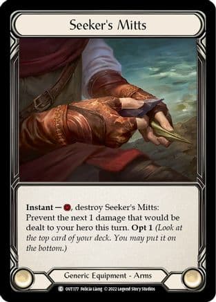Seeker's Mitts — Outsiders Flesh and Blood card by Felicia Liang