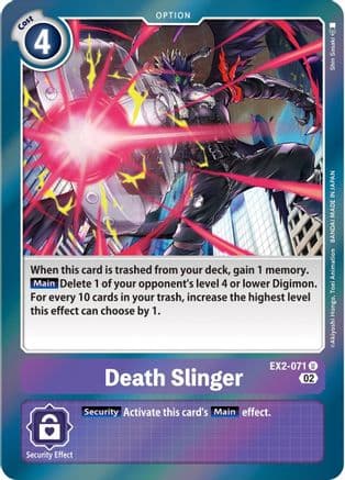 Death Slinger (Alternate Art) — Starter Deck 14: Beelzemon Advanced Deck Set Digimon Card Game card by Shin Sasaki