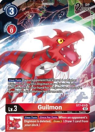 Guilmon (Alternate Art) — Starter Deck 14: Beelzemon Advanced Deck Set Digimon Card Game card by Nakano Haito