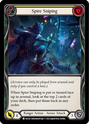 Spire Sniping (Yellow) — Blitz Deck: Outsiders - Azalea Flesh and Blood card by Muhammad Fajri
