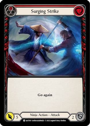 Surging Strike (Red) — Blitz Deck: Outsiders - Katsu Flesh and Blood card by Vadim Kalabukha