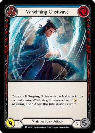 Whelming Gustwave (Blue) — Blitz Deck: Outsiders - Katsu Flesh and Blood card by Sonia Sandoval
