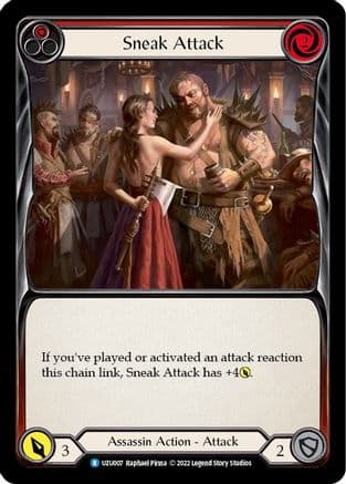 Sneak Attack (Red) — Blitz Deck: Outsiders - Uzuri Flesh and Blood card by Raphael Pinna