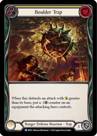 Boulder Trap (Yellow) — Blitz Deck: Outsiders - Riptide Flesh and Blood card by Mateusz Winiarski