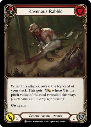 Ravenous Rabble (Red) — Blitz Deck: Outsiders - Riptide Flesh and Blood card by Maxim Kostin