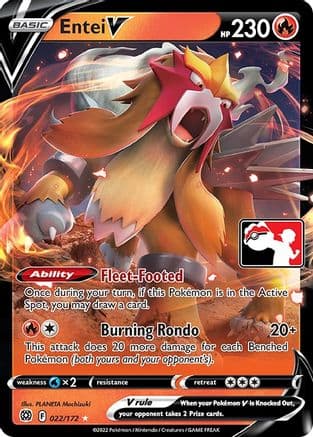 Entei V - 022/172 — Prize Pack Series Cards Pokémon TCG card by PLANETA Mochizuki