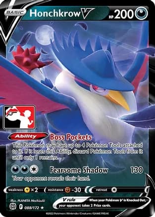 Honchkrow V - 088/172 — Prize Pack Series Cards Pokémon TCG card by PLANETA Mochizuki