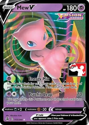 Mew V - 113/264 — Prize Pack Series Cards Pokémon TCG card by Mitsuhiro Arita