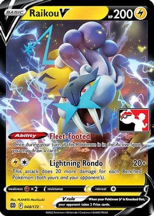Raikou V - 048/172 — Prize Pack Series Cards Pokémon TCG card by PLANETA Mochizuki