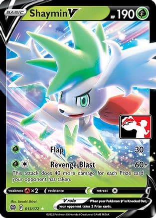 Shaymin V - 013/172 — Prize Pack Series Cards Pokémon TCG card by Satoshi Shirai