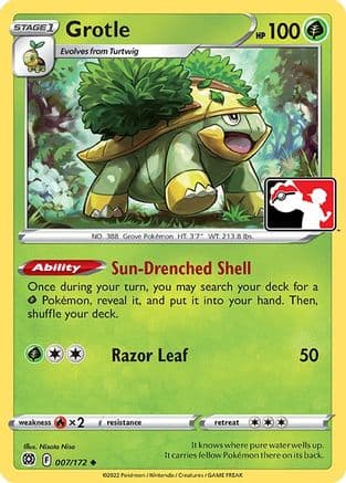 Grotle - 007/172 — Prize Pack Series Cards Pokémon TCG card by Nisota Niso