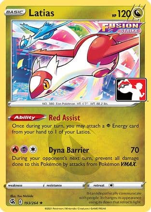 Latias - 193/264 — Prize Pack Series Cards Pokémon TCG card by Yuu Nishida