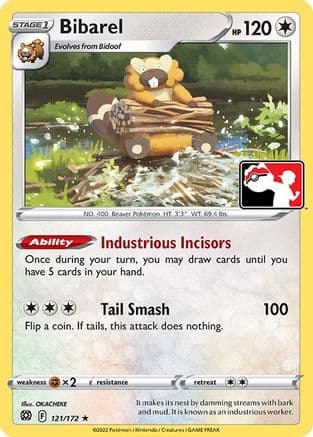 Bibarel - 121/172 — Prize Pack Series Cards Pokémon TCG card by OKACHEKE