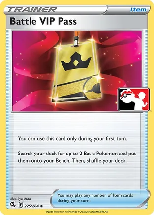 Battle VIP Pass - 225/264 — Prize Pack Series Cards Pokémon TCG card by Ryo Ueda