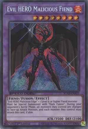 Evil HERO Malicious Fiend (Secret Rare) — Speed Duel GX: Duelists of Shadows