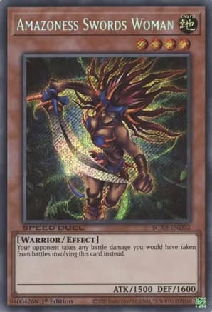 Amazoness Swords Woman (Secret Rare) — Speed Duel GX: Duelists of Shadows