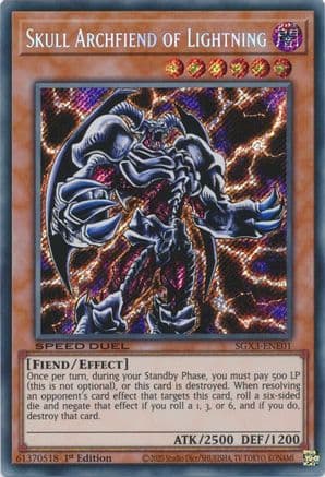 Skull Archfiend of Lightning (Secret Rare) — Speed Duel GX: Duelists of Shadows Yu-Gi-Oh! card by Studio Dice/SHUETSUHA