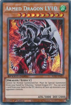 Armed Dragon LV10 (Secret Rare) — Speed Duel GX: Duelists of Shadows Yu-Gi-Oh! card by Konami