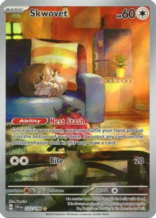 Skwovet - 222/198 — SV01: Scarlet & Violet Base Set Pokémon TCG card by Teeziro