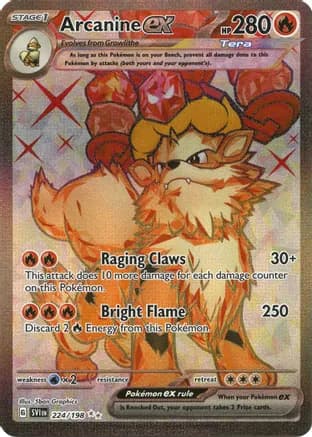 Arcanine ex - 224/198 — SV01: Scarlet & Violet Base Set Pokémon TCG card by 5ban Graphics