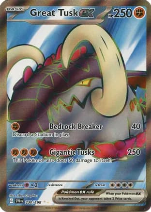 Great Tusk ex - 230/198 — SV01: Scarlet & Violet Base Set Pokémon TCG card by 5ban Graphics